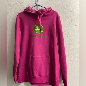 John Deere hoodie. Magenta/pink color.